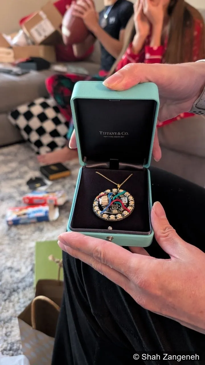 Opening the Tiffany box on Christmas morning